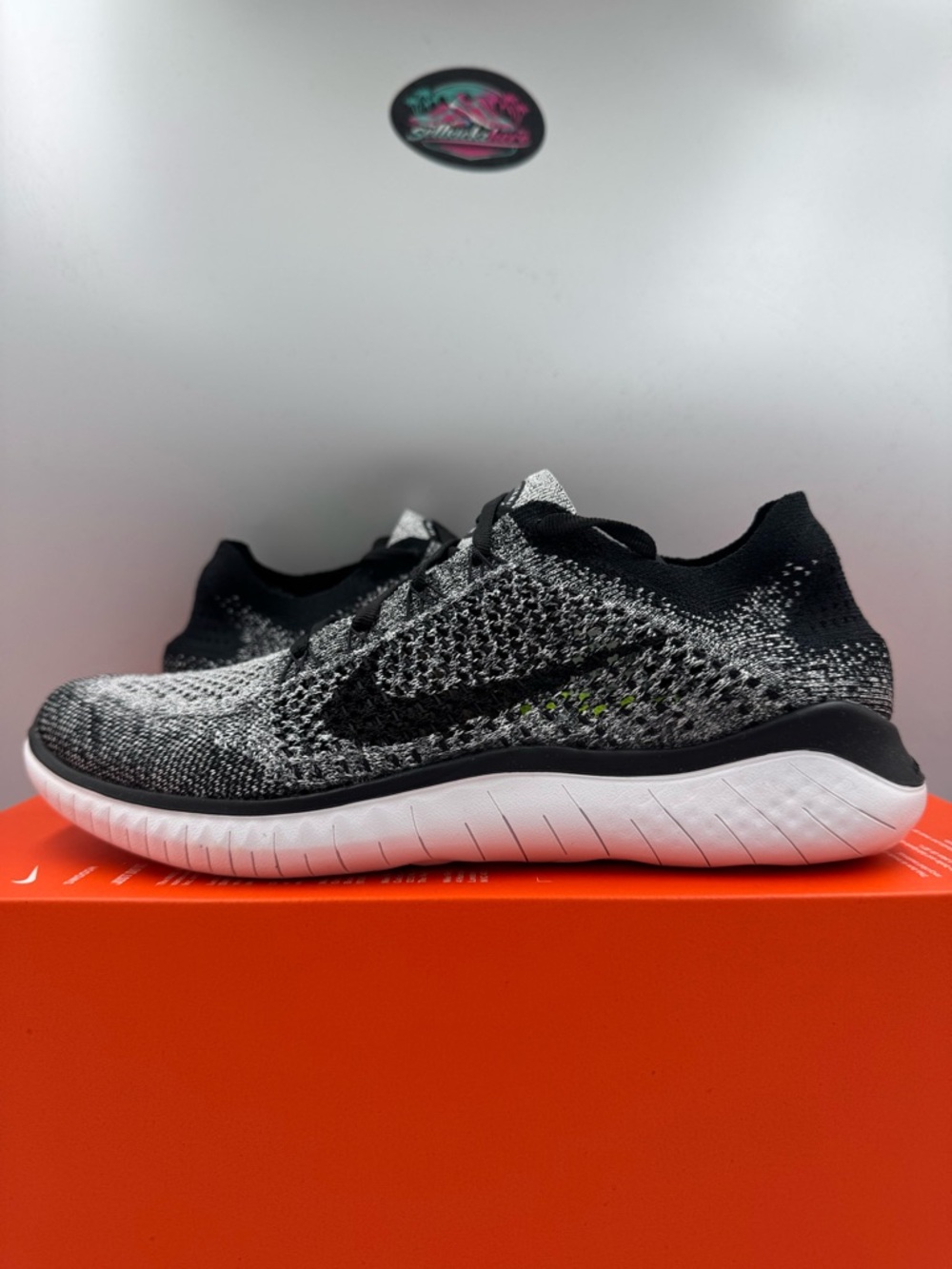 Nike Free RN Flyknit 2018 Oreo Black White BRAND NEW Size 7 MEN